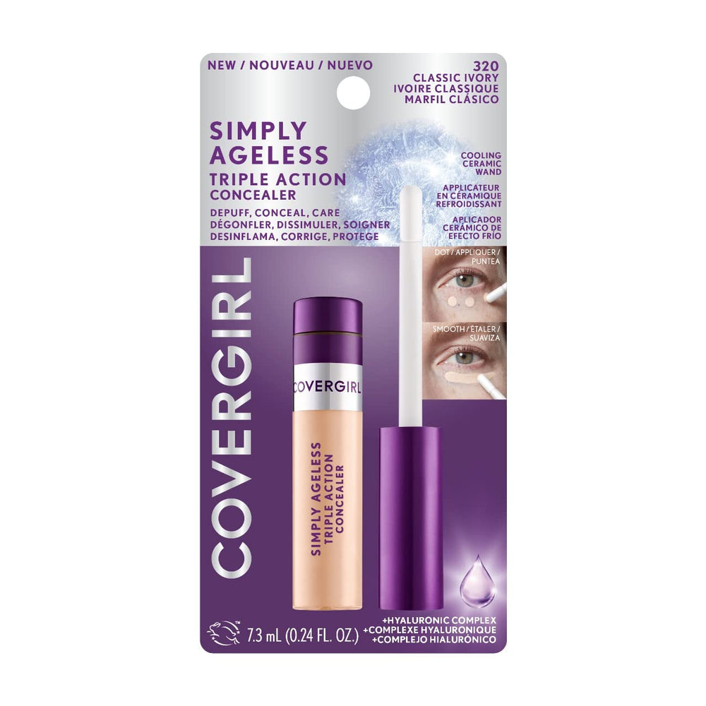 Envase práctico de COVERGIRL Simply Ageless para aplicación precisa.