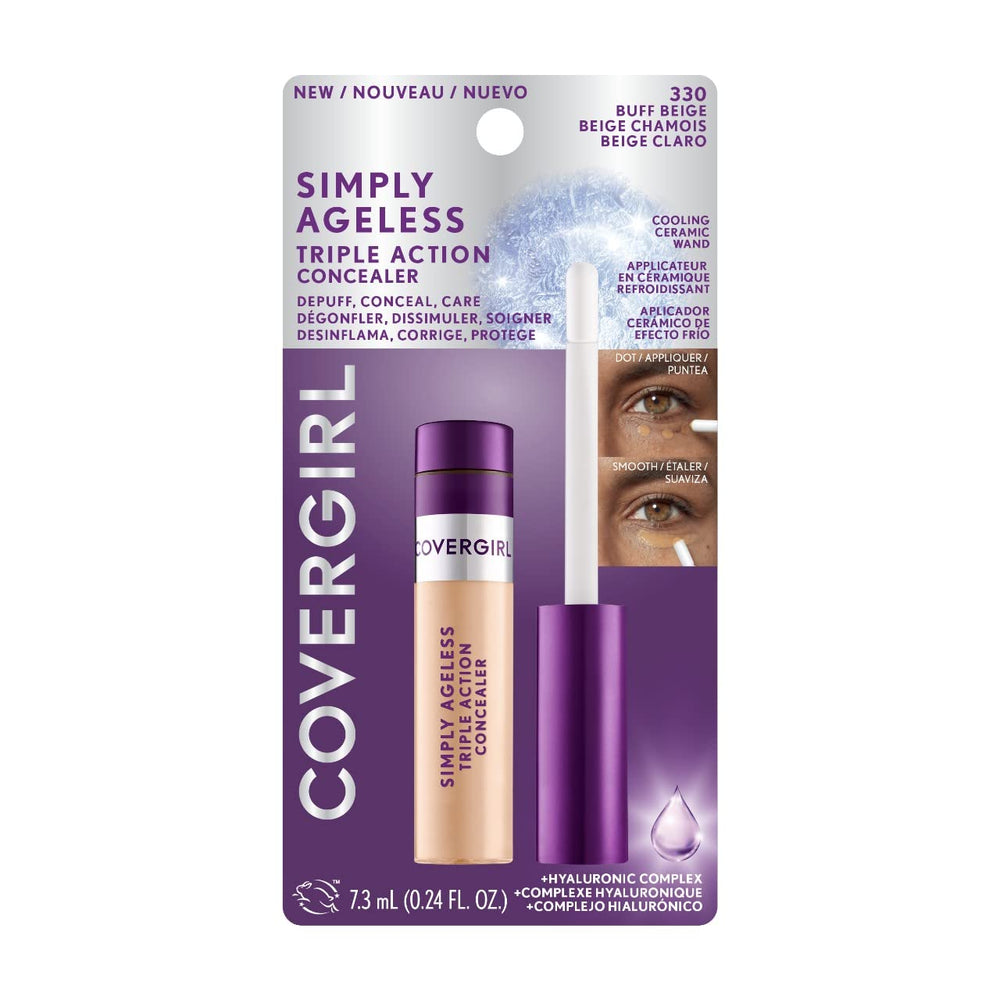 CoverGirl Simply Ageless, niacinamida ayuda a unificar el tono de piel.