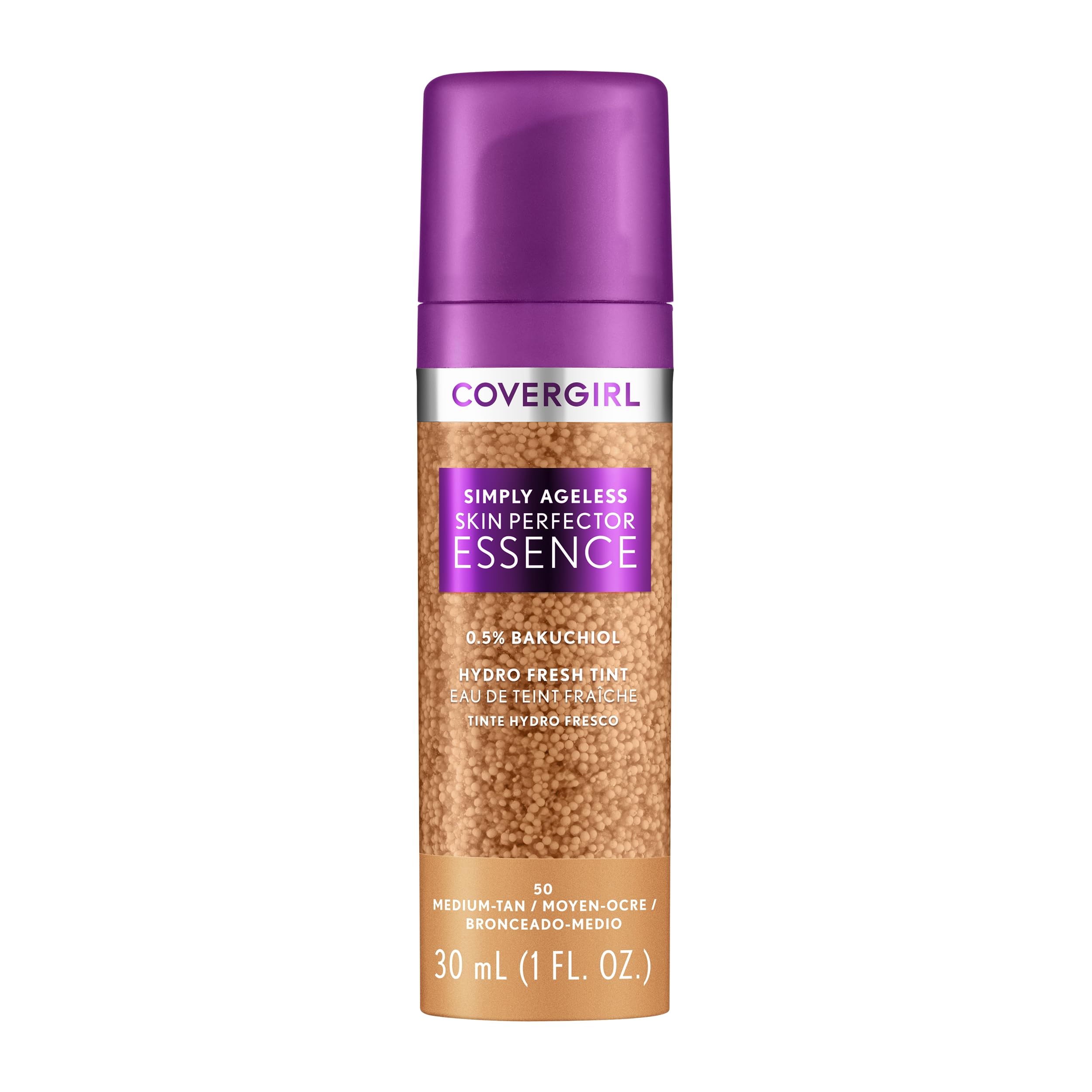Covergirl Simply Ageless frasco de esencia, hidratación y tono suave para piel radiante