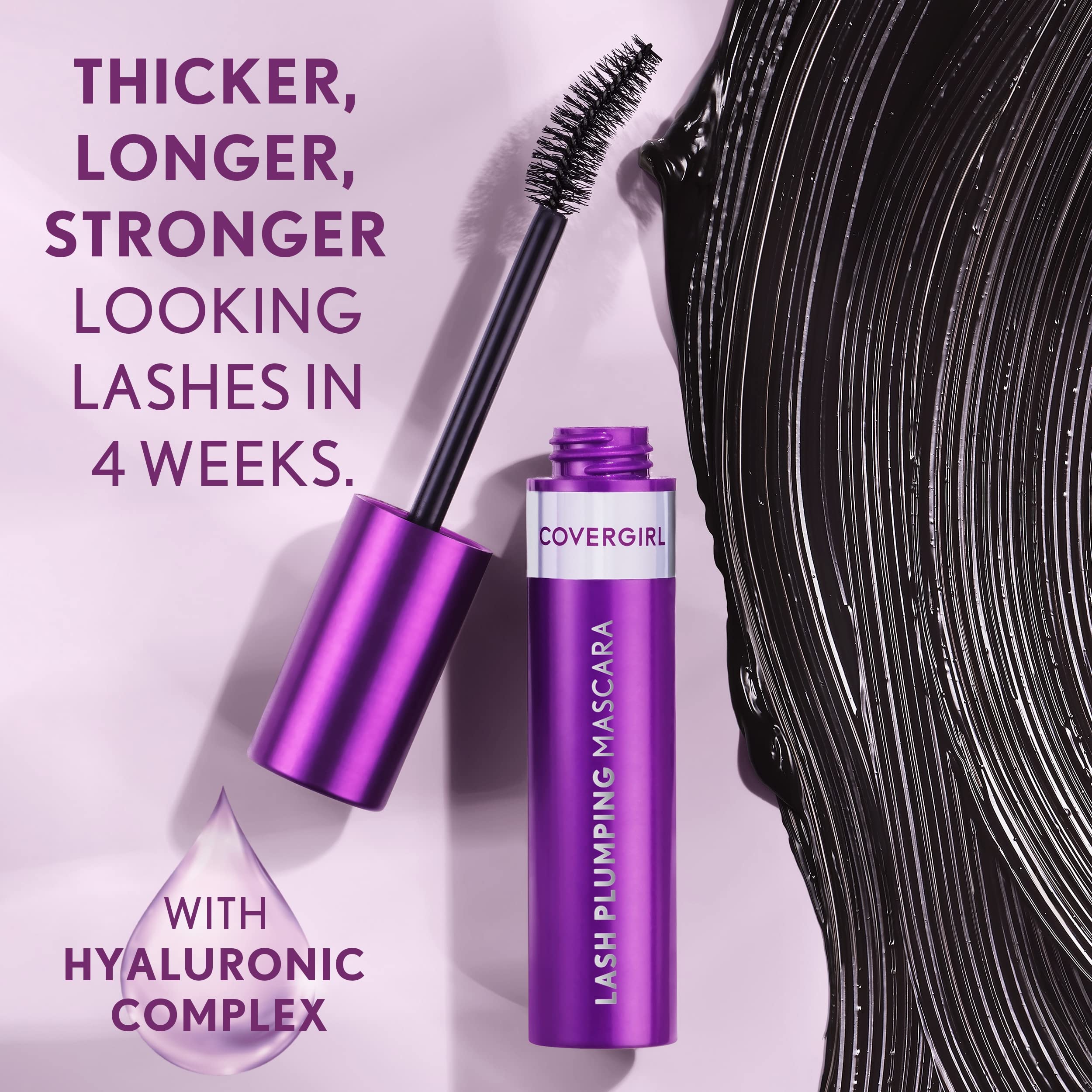 CoverGirl Simply Ageless application on lashes delivering volume