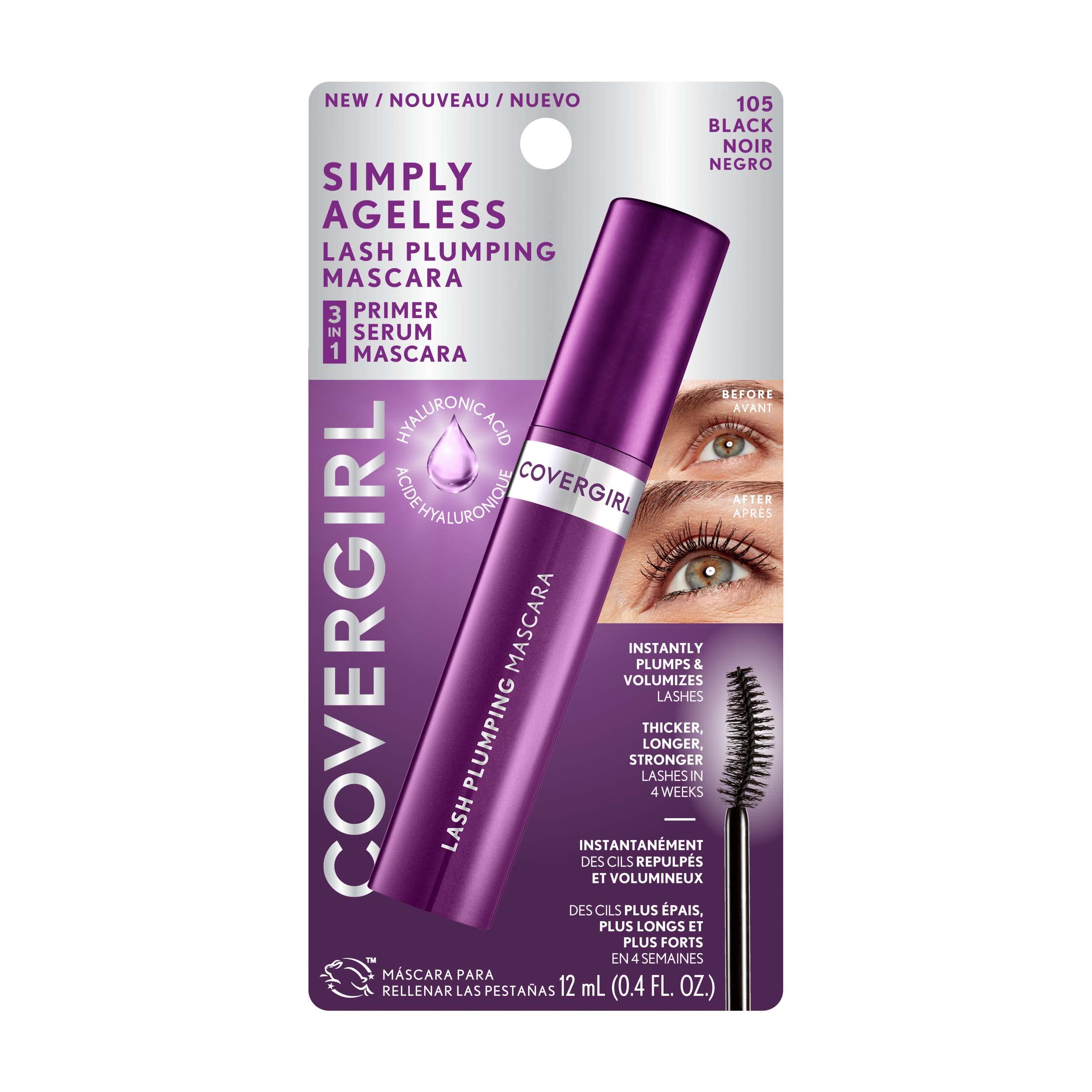 CoverGirl Simply Ageless mascara wand for precise, even coating