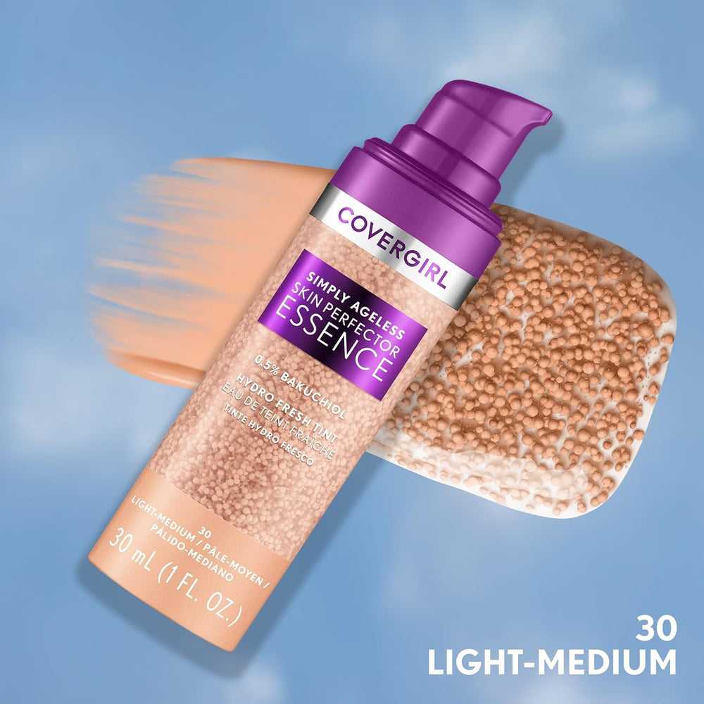 Covergirl Simply Ageless: textura gel, hidratación fresca que se siente al aplicar.