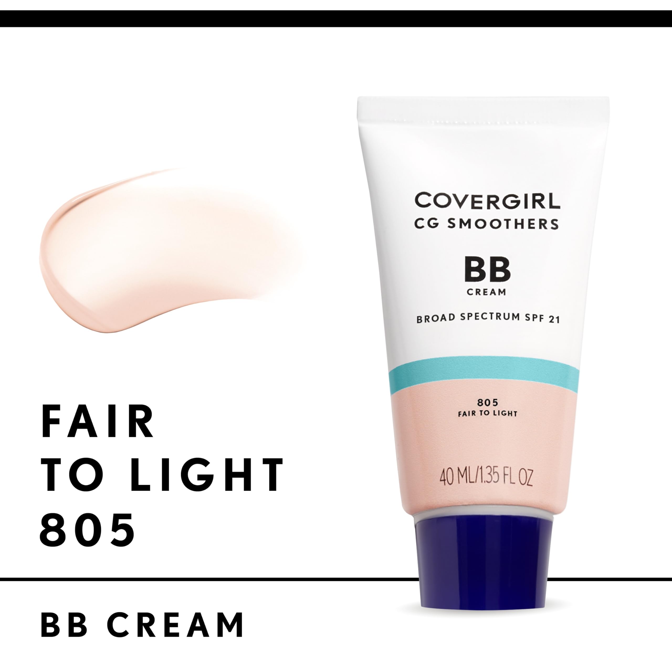 Swatch of COVERGIRL Smoothers BB Cream showing seamless blend with skin tone.