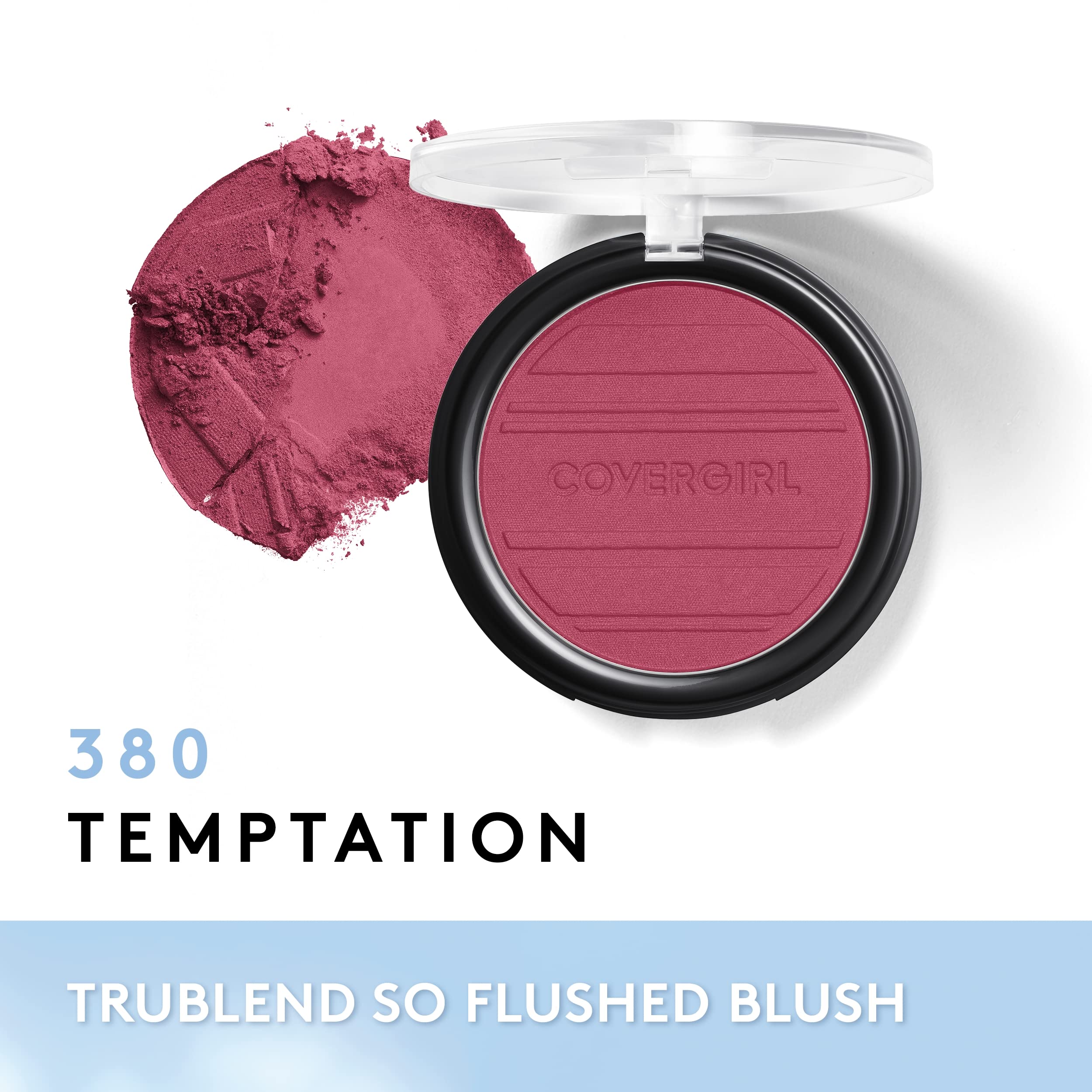 CoverGirl So Flushed Temptation blush with brush ready texture for quick touch-ups.