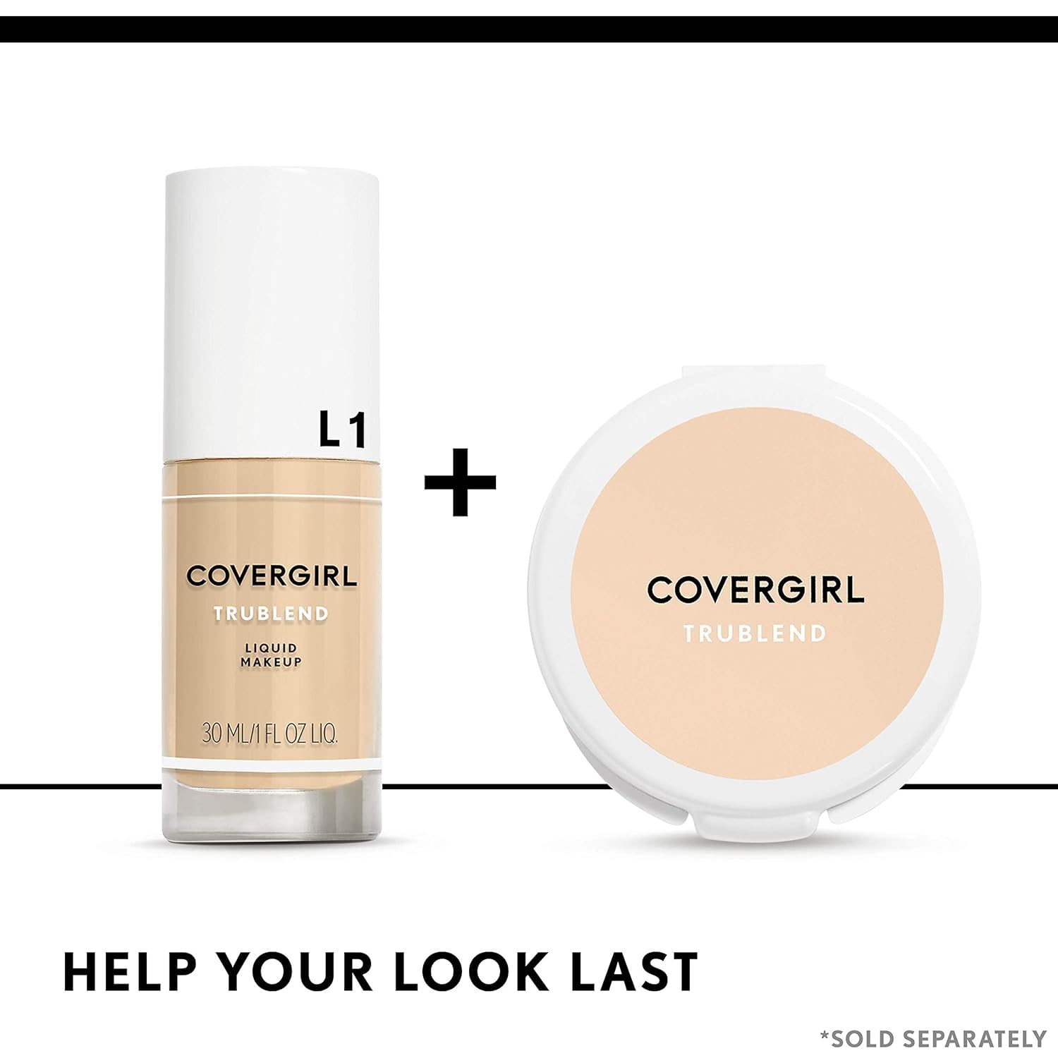 Buildable coverage swatch from CoverGirl truBLEND liquid makeup.