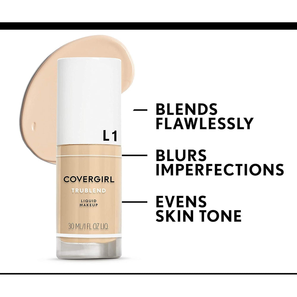COVERGIRL truBlend foundation on skin shows dewy finish and even tone.