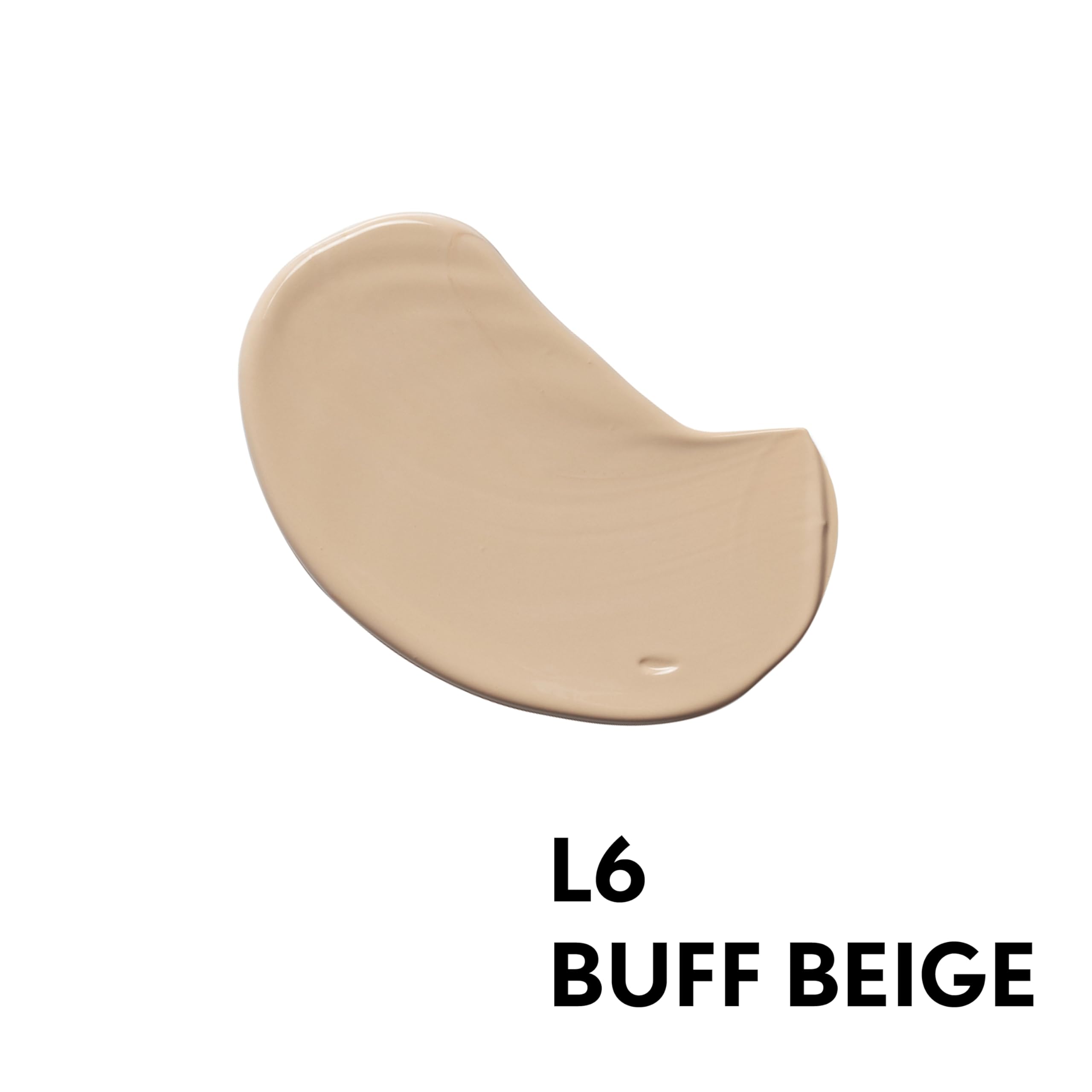 CoverGirl Trublend liquid makeup Buff Beige L6 texture swirl shows seamless blending.