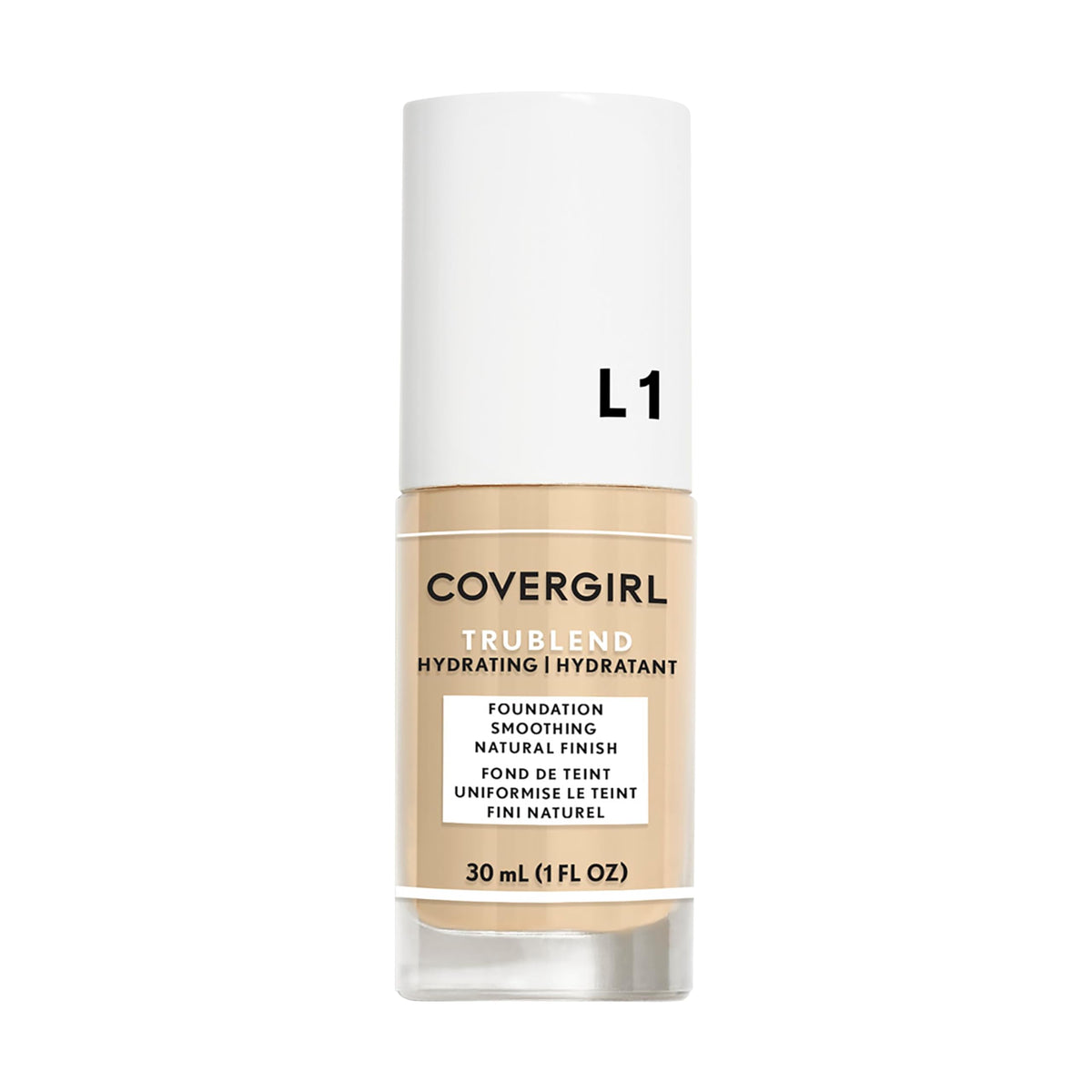 CoverGirl TruBlend Ivory L1 bottle shows a buildable, lightweight finish.