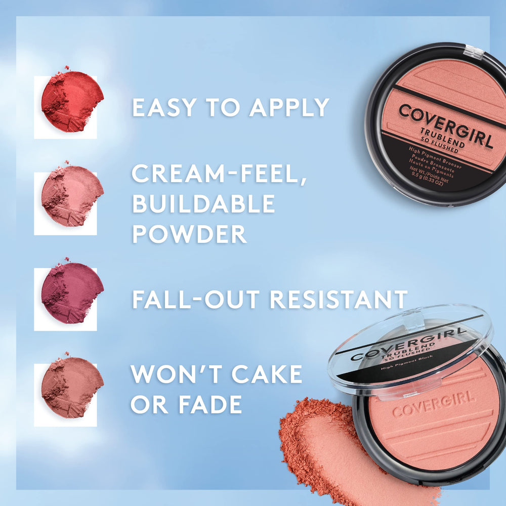 COVERGIRL Trublend Love Me blush applied with brush for even coverage