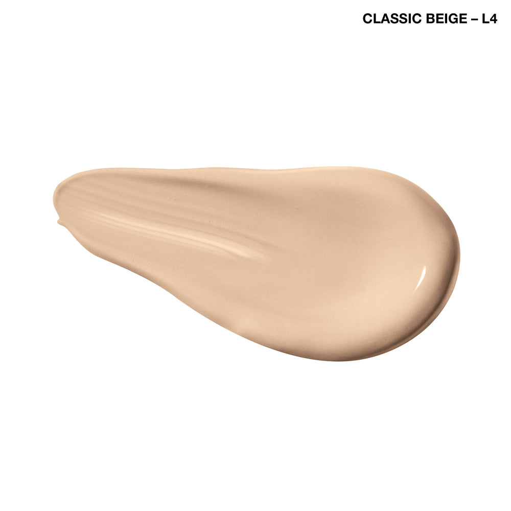 Swatch on skin shows Classic Beige L4 shade match for TruBlend foundation.