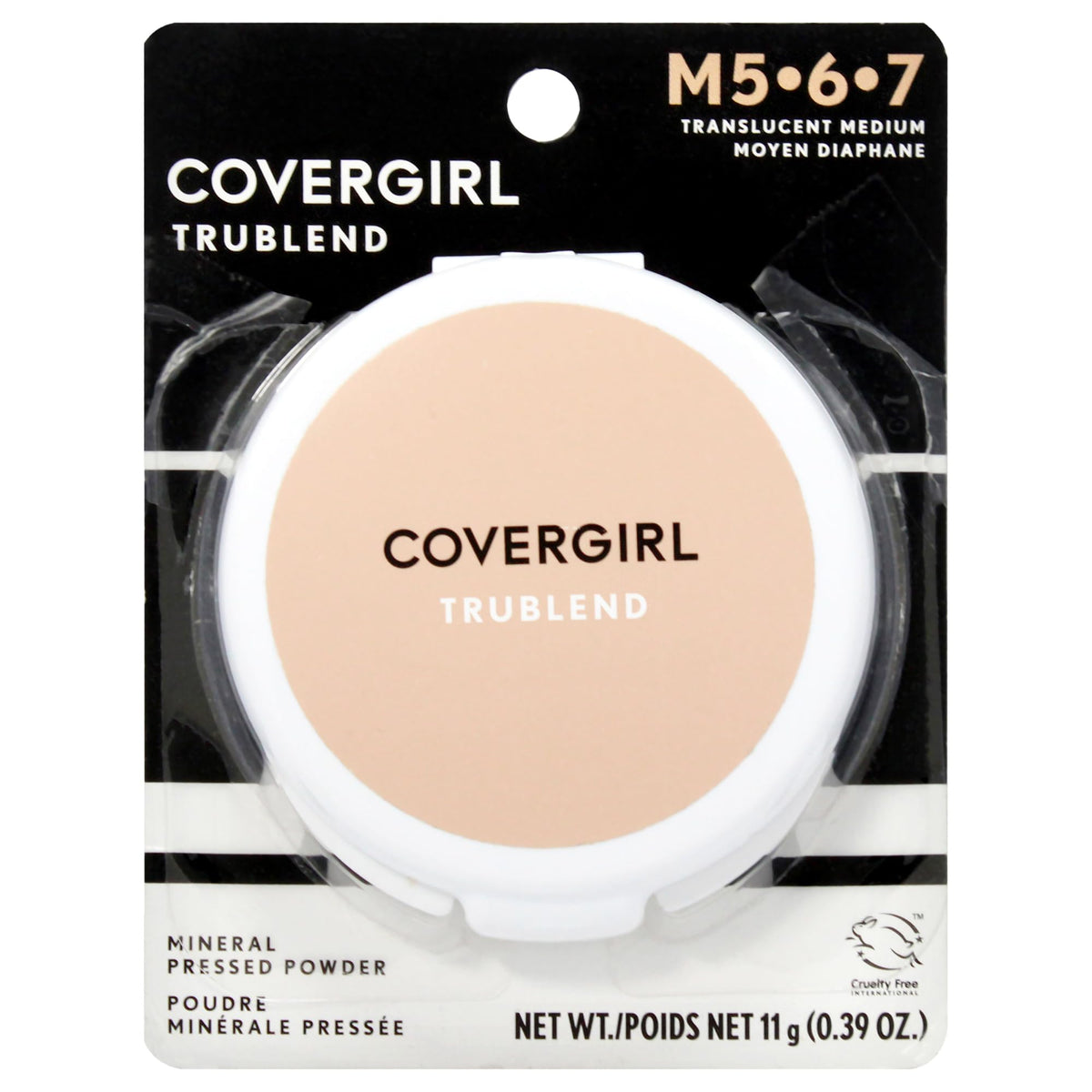 Covergirl Trublend polvo compacto traslúcido medio, acabado natural y ligero para todo el rostro.