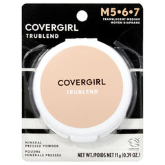 Covergirl Trublend polvo compacto traslúcido medio, acabado natural y ligero para todo el rostro.