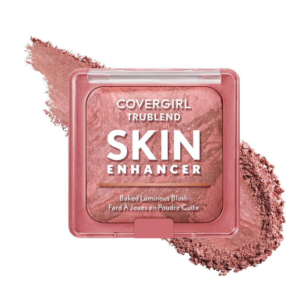 COVERGIRL TruBlend blush rosa latte, acabado horneado luminoso para un rubor natural.