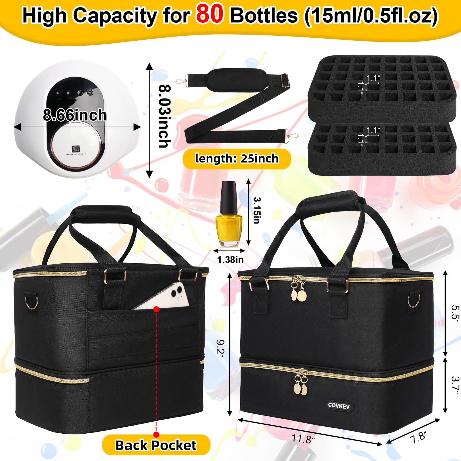 Covkev built-in mesh pockets keep tools within reach.