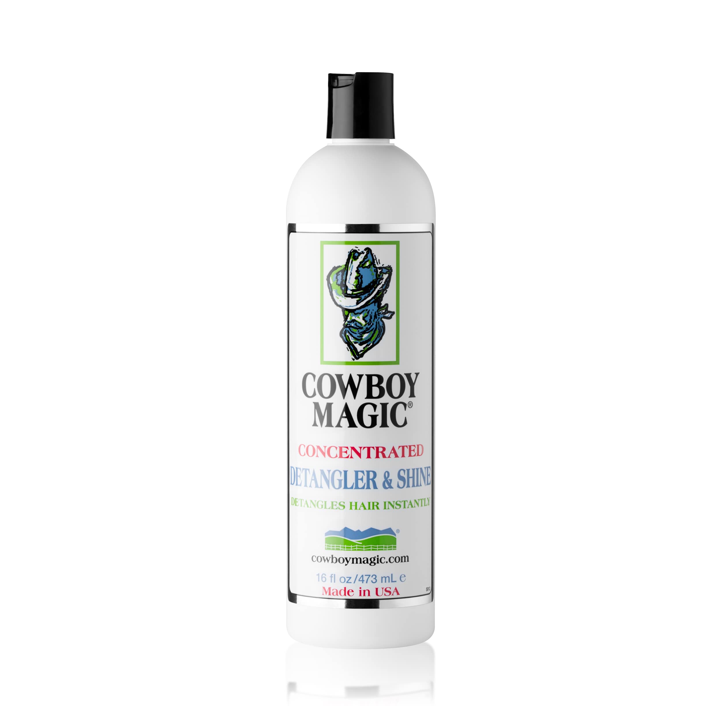 Cowboy Magic Detangler brush application illustrating smooth, tangles-free hair.