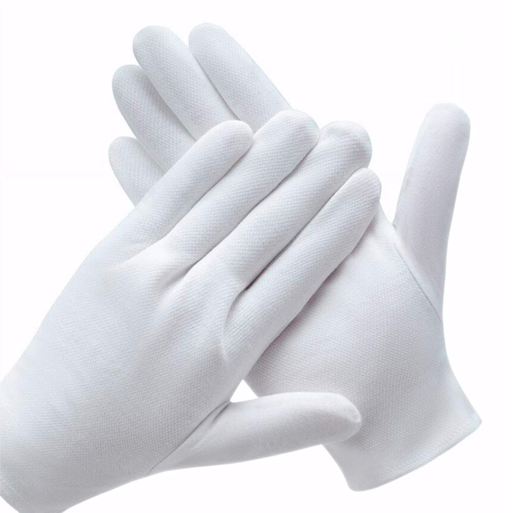 COYAHO guantes de algodón blancos, frente, protección suave para servicio sin huellas