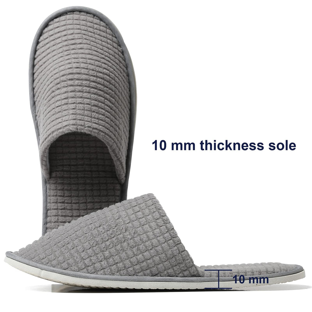 COZYAREA unisex slippers sized 11.4 by 4.3 inches fit most guests.
