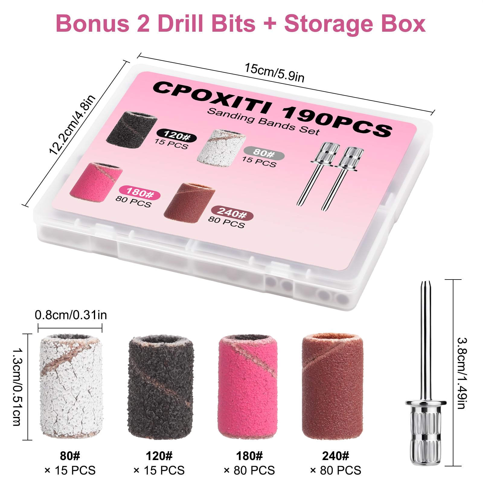 CPOXITI color-coded sanding bands enabling faster grit identification.