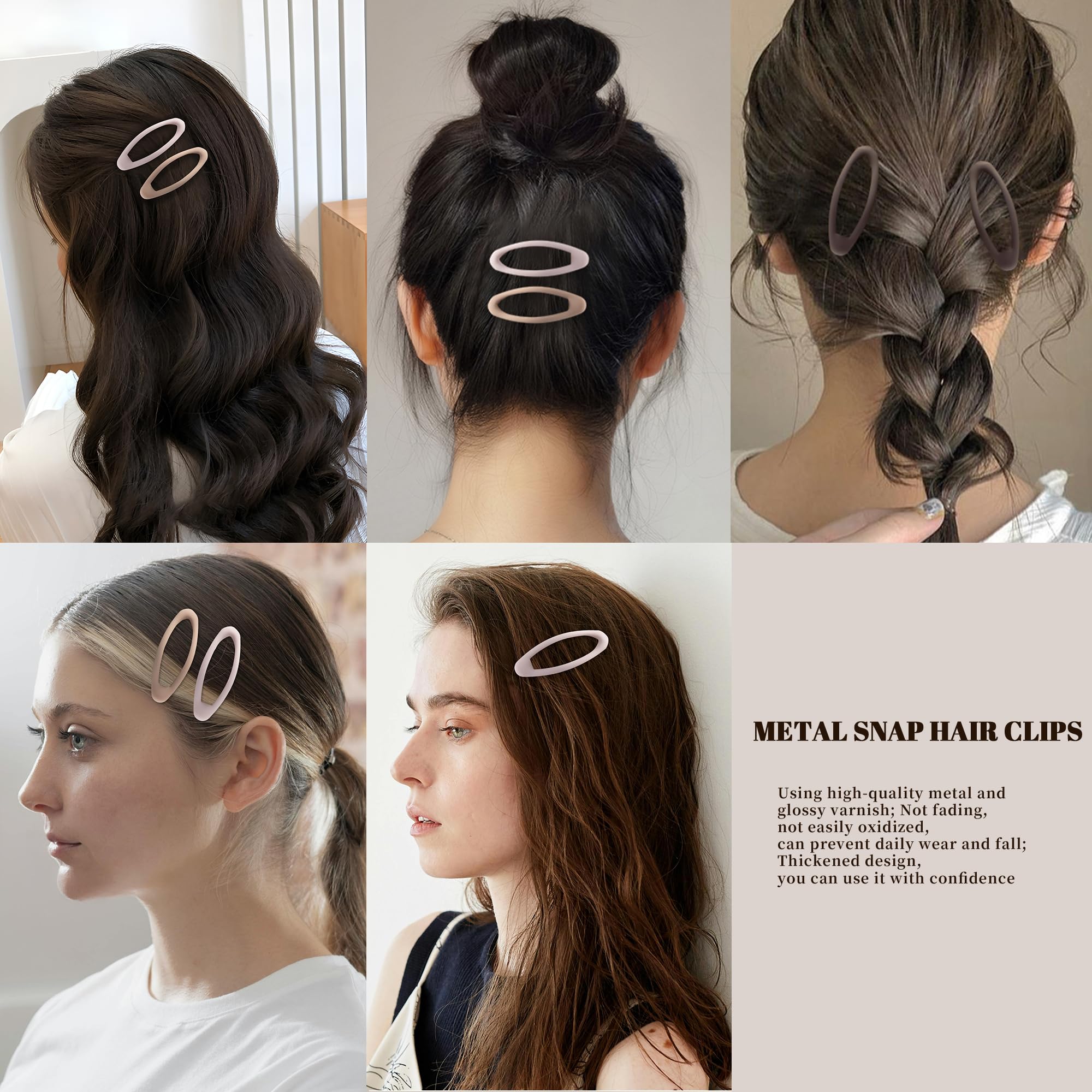 Cptots oval clip in straight hair for smooth finish.