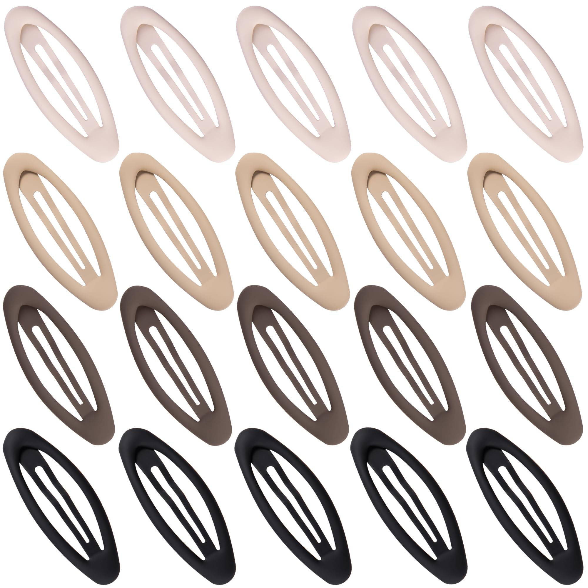 Cptots oval snap clip in matte black secures fine hair securely.