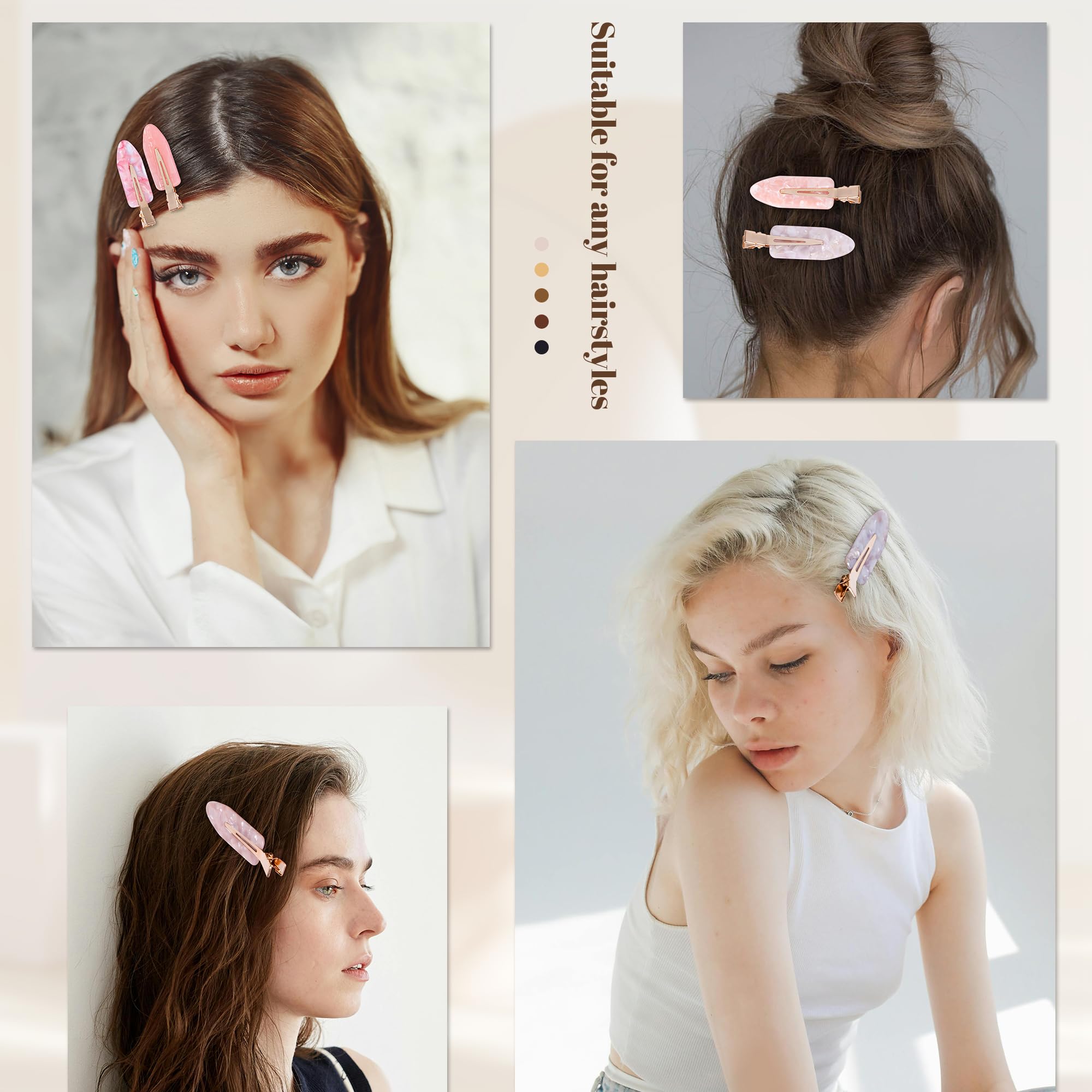 Pinzas para maquillaje y cuidado de piel de Cptots, rosa.