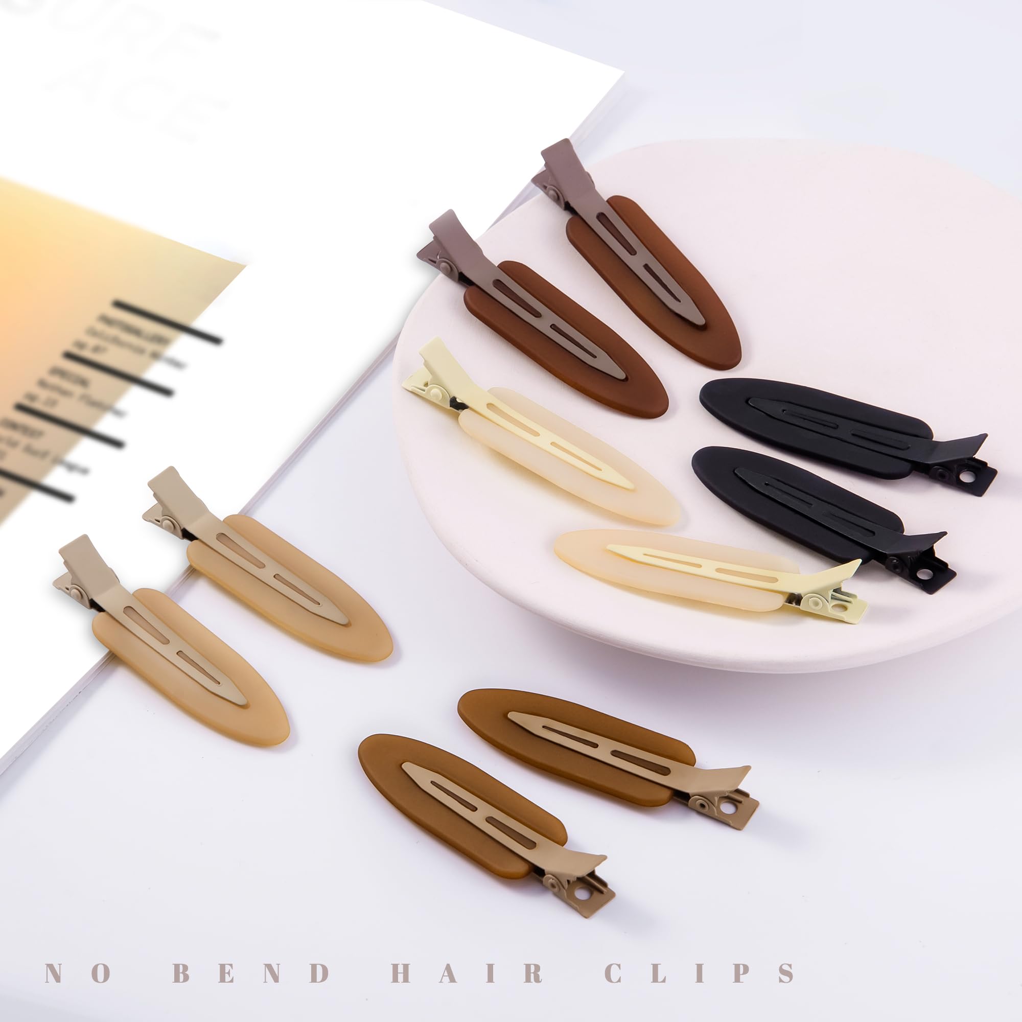 Pinzas planas Cptots beige mate para peinados suaves