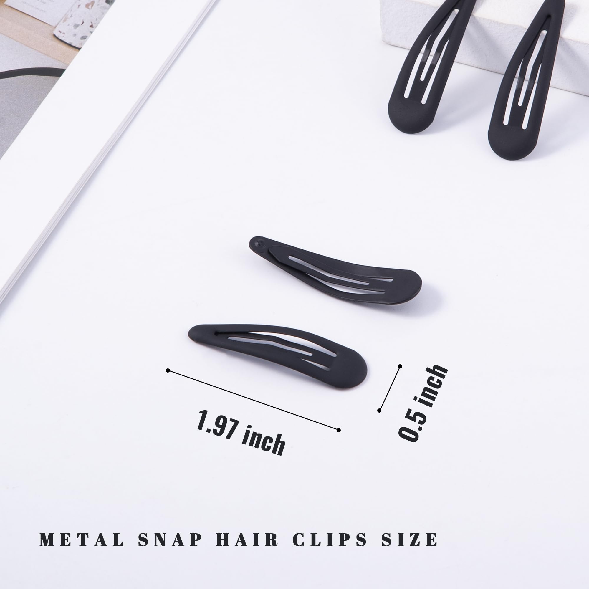 Prendedor de pelo mini Cptots negro mate, ideal para peinados rápidos