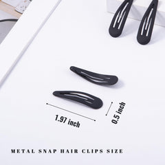 Prendedor de pelo mini Cptots negro mate, ideal para peinados rápidos