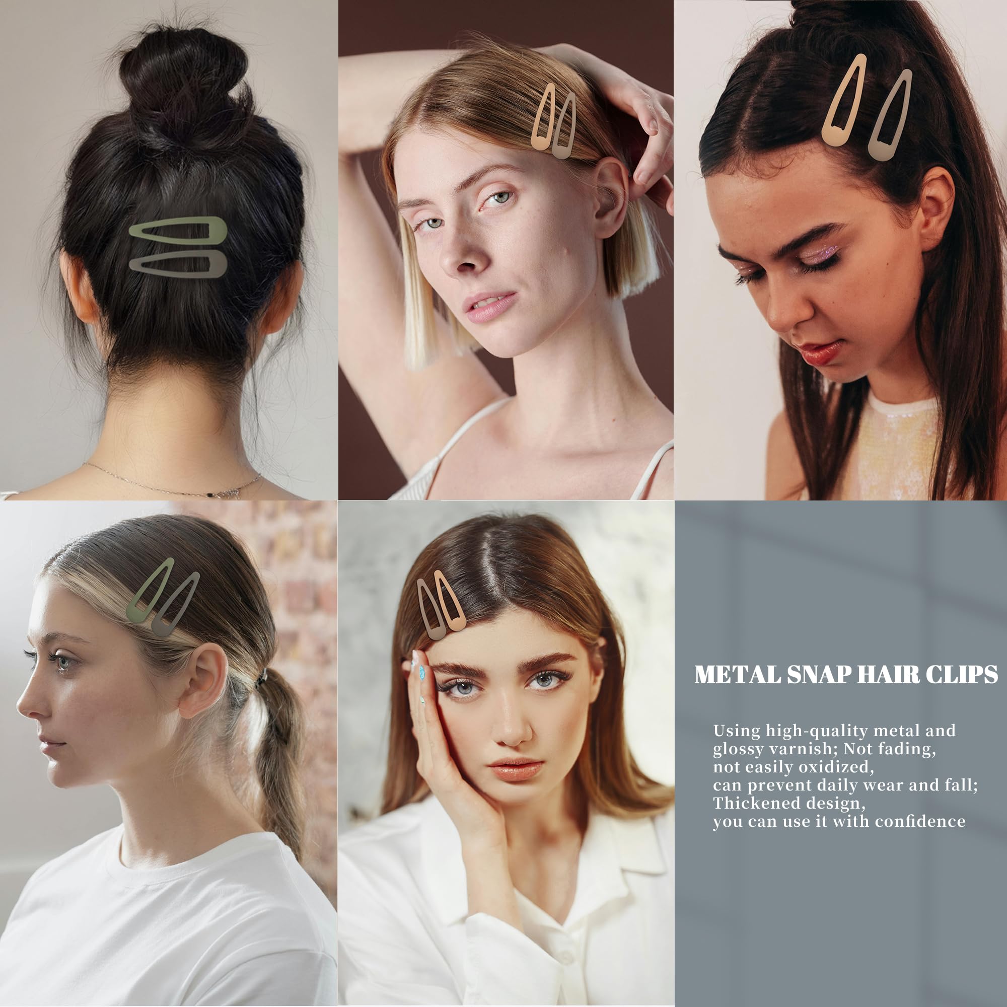 Cptots no-slip metal snap clip for versatile hair types and reliable hold.