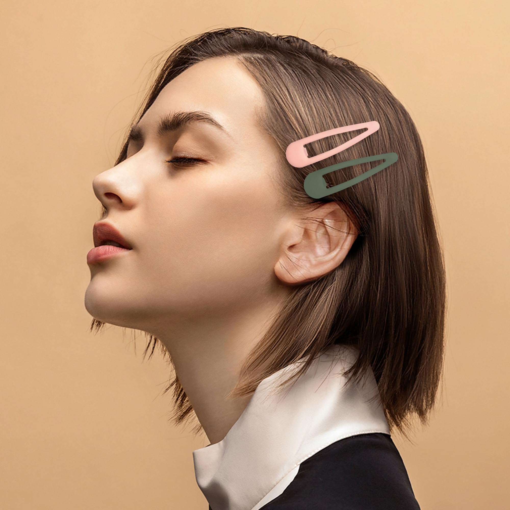 Cptots water drop matte silver hair clip with a sleek finish.