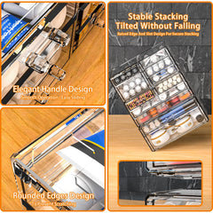 CQ Acrylic large dresser cosmetics organizer fits vanity or dorm room desks.