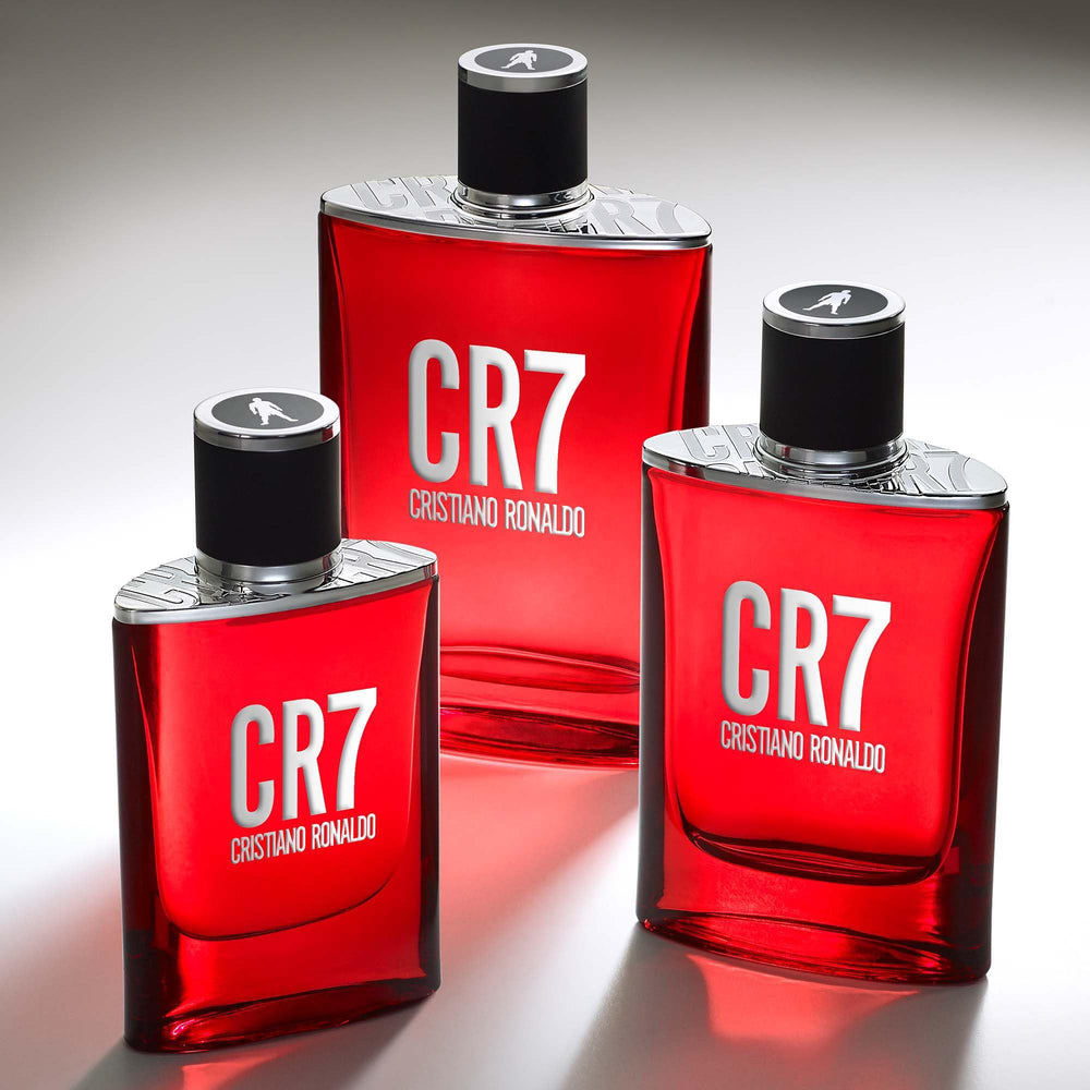 CR7 rectangular bottle on shelf makes a striking display in any collection.
