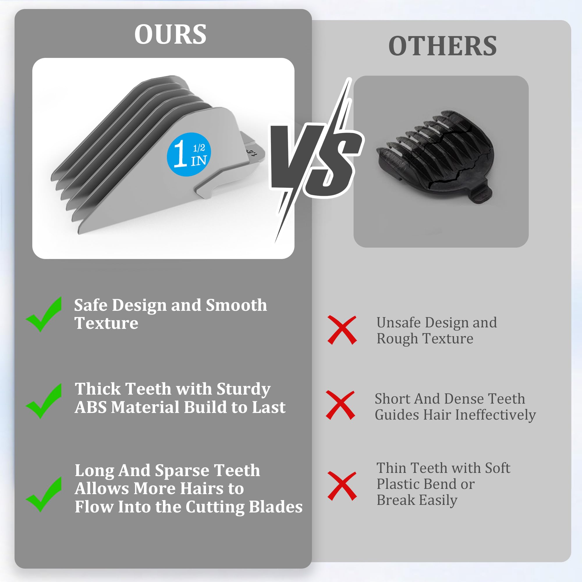 CR8GR8 clipper guard with secure clip, no-slip performance.