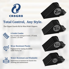 CR8GR8 clipper guards demonstrating Wahl compatibility for easy home use