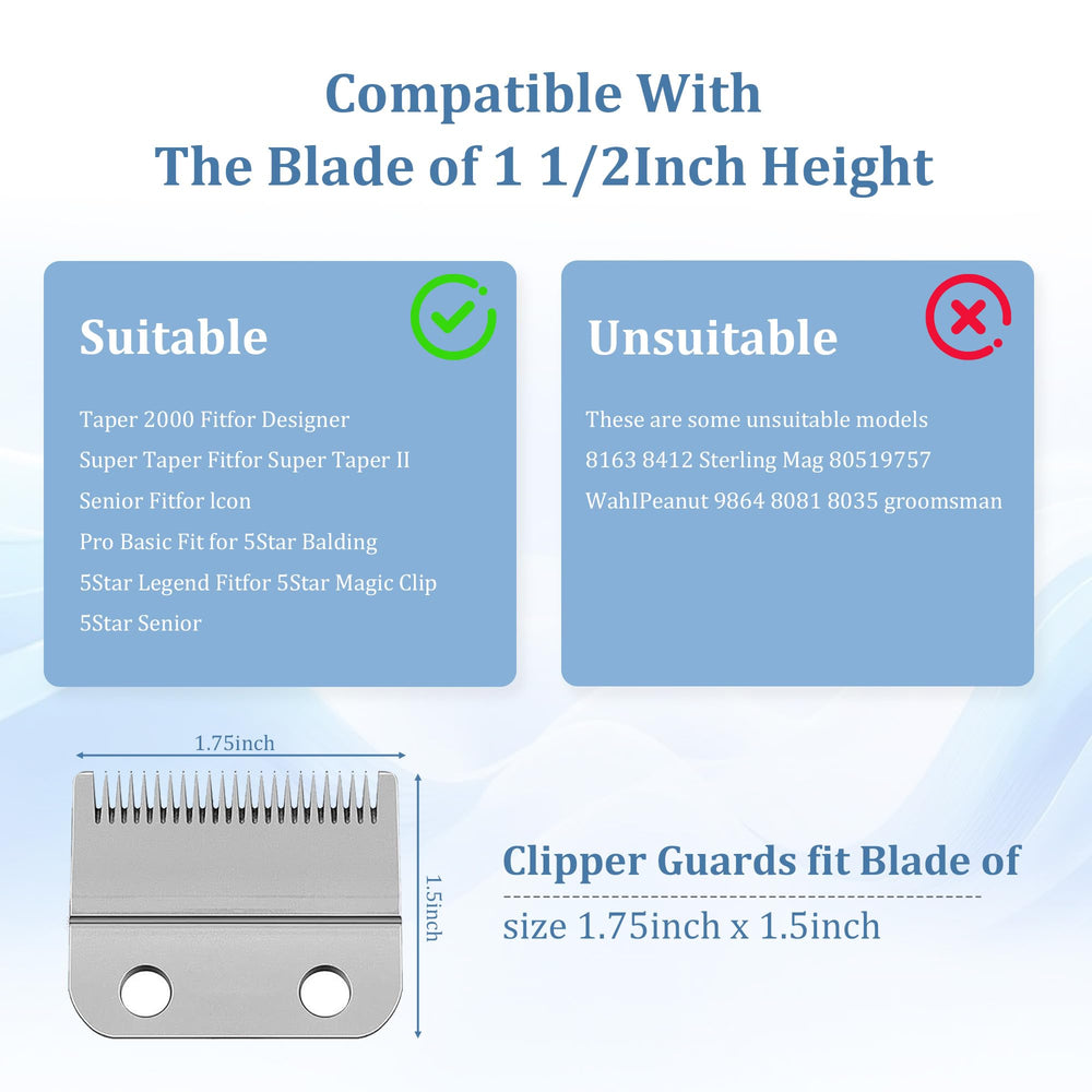 CR8GR8 blade size guide shows blades from 1-5/8 to 1-3/4 inches.