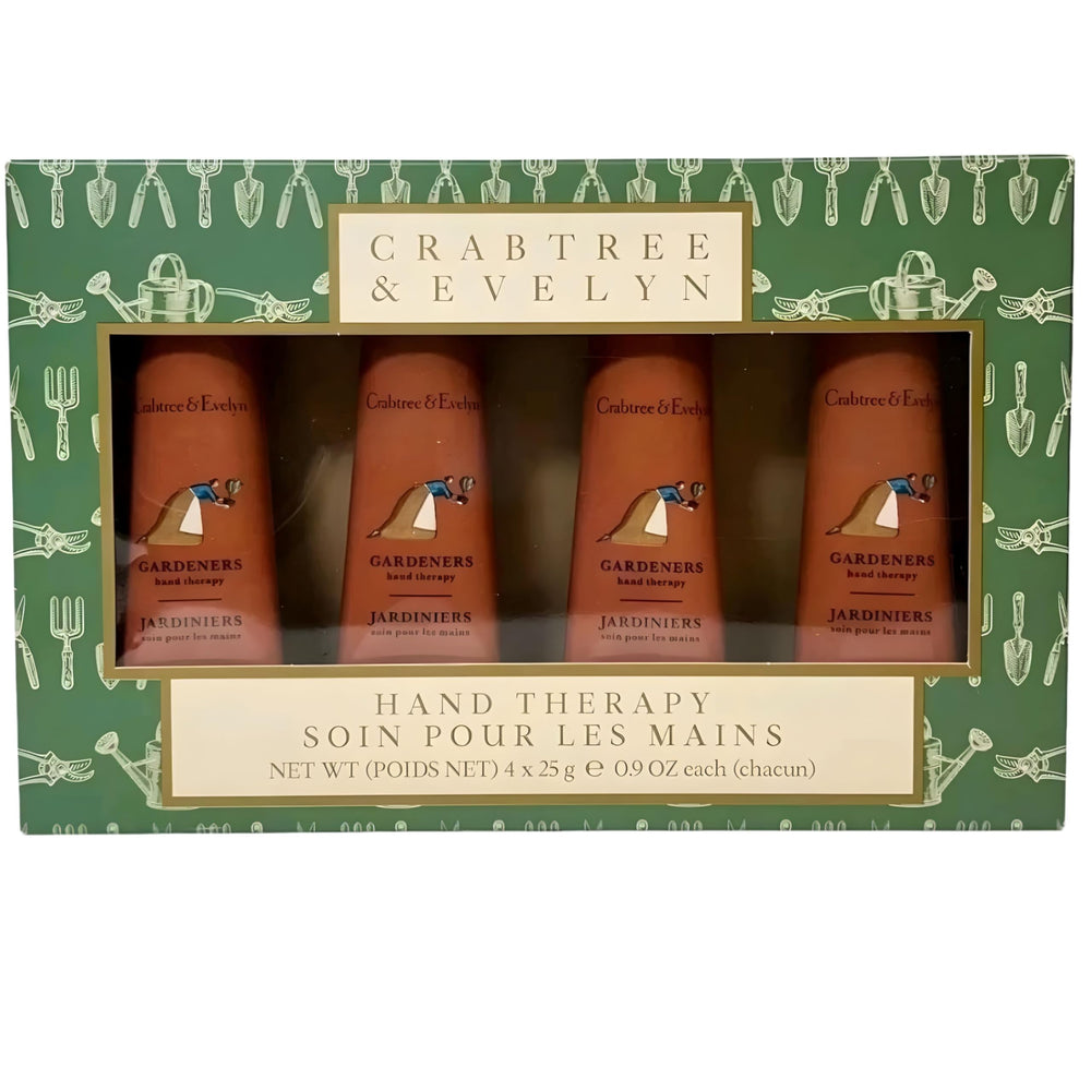 Crabtree & Evelyn Gardeners, crema de manos en set de 4, hidrata profundamente.