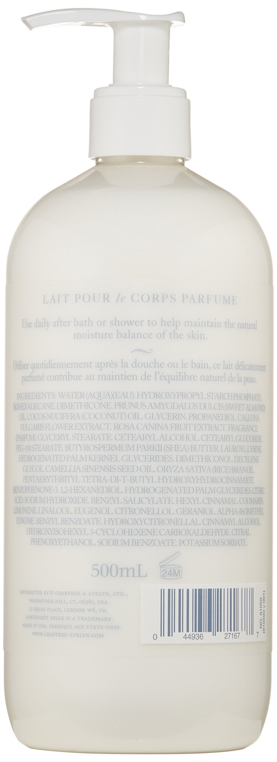 Crabtree & Evelyn Nantucket Briar loción corporal, fragancia de rosas y ámbar.