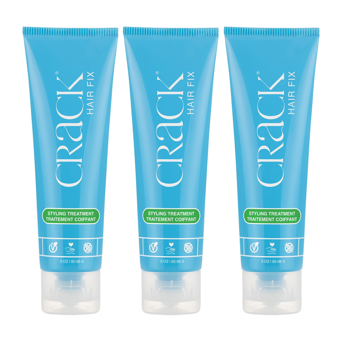Crack Hair Fix Styling Cream leave-in smooths frizz and adds shine for easy styling.