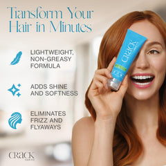 Crack Hair Fix Styling Cream provides thermal protection during heat styling.