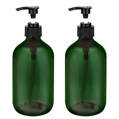 Craftend 2-pack pump bottles on a bathroom counter for organized liquid dispensing.