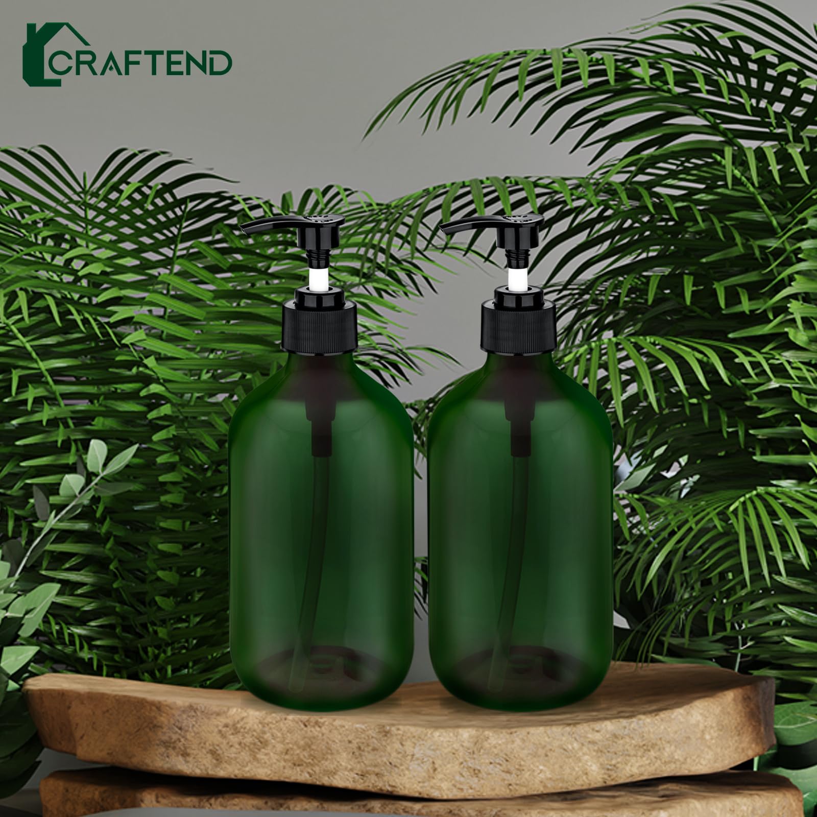Craftend durable plastic bottles suitable for bath, kitchen, and travel use.