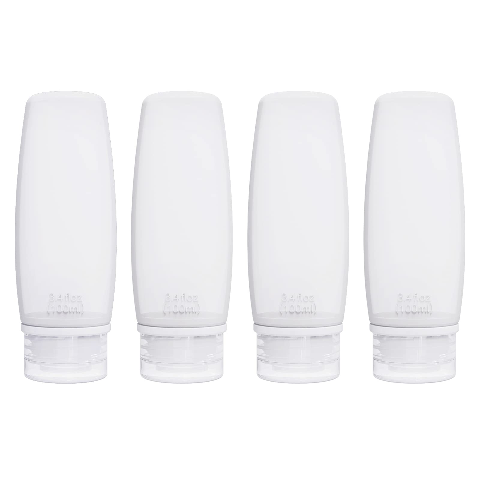 Craftend silicone travel bottles 4-pack for organized toiletries on the go.