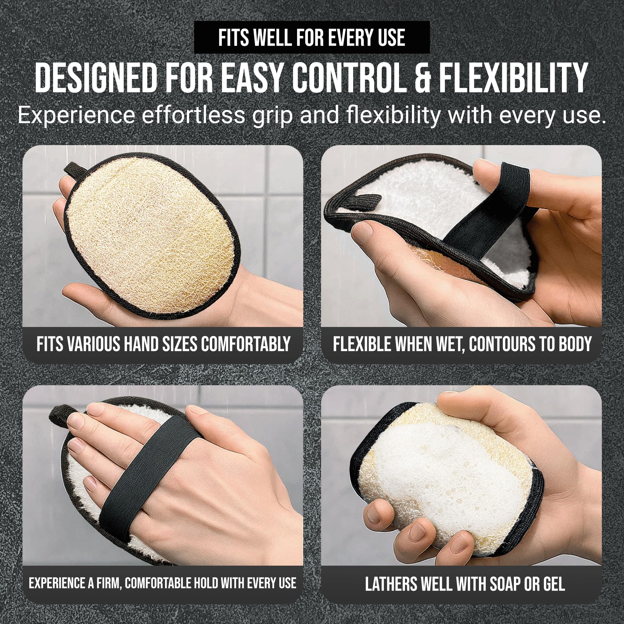 CraftsOfEgypt lufa natural, agarre ergonómico para usar con facilidad