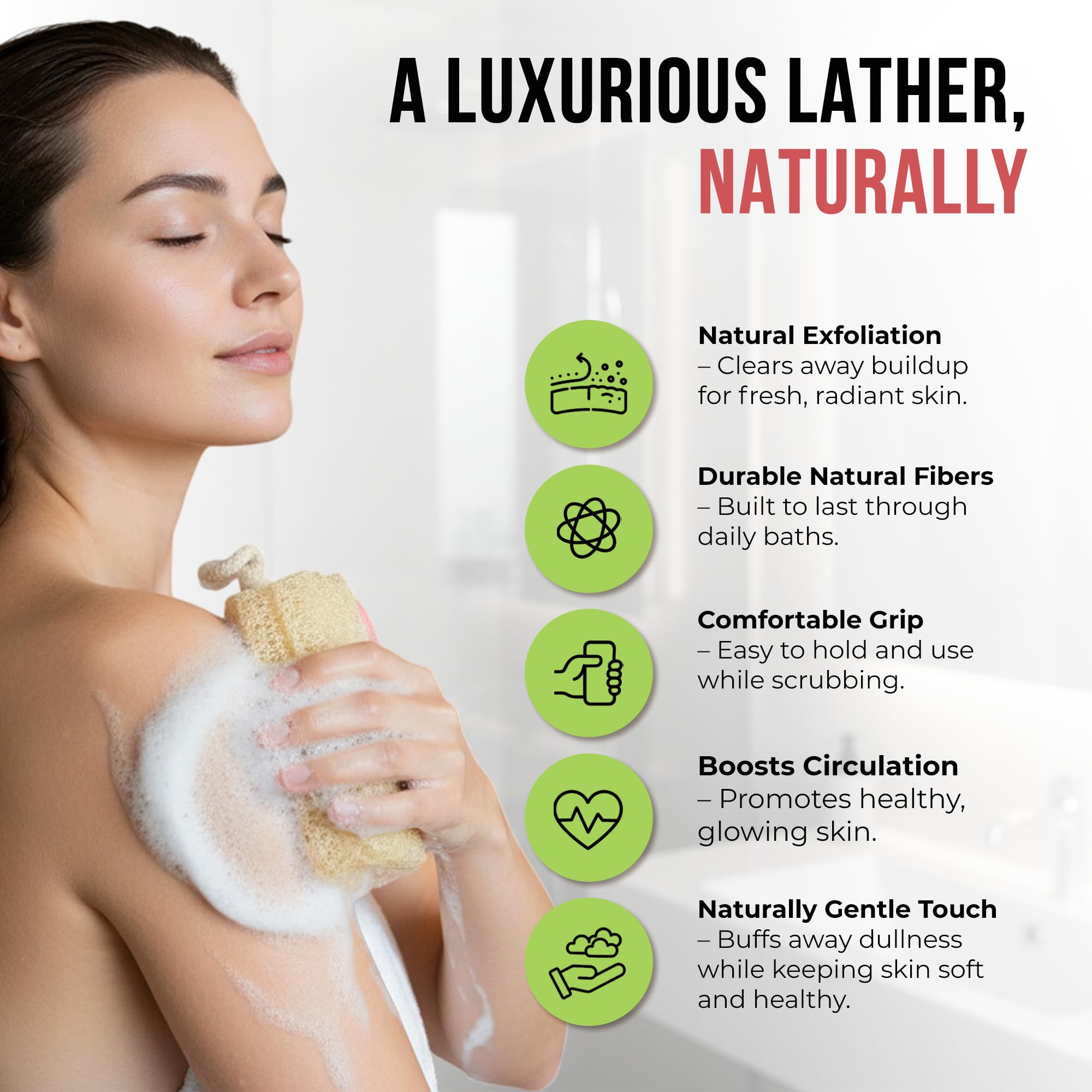 CraftsOfEgypt luffa facial, limpieza suave para el rostro durante el spa diario.
