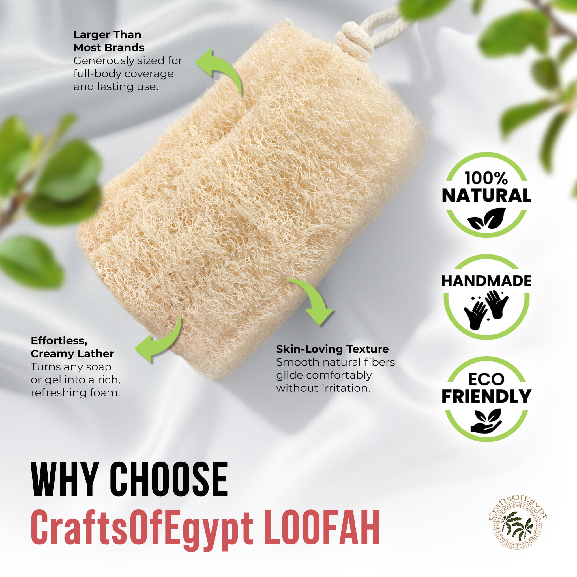 CraftsOfEgypt luffa para espalda, solución para una higiene completa.