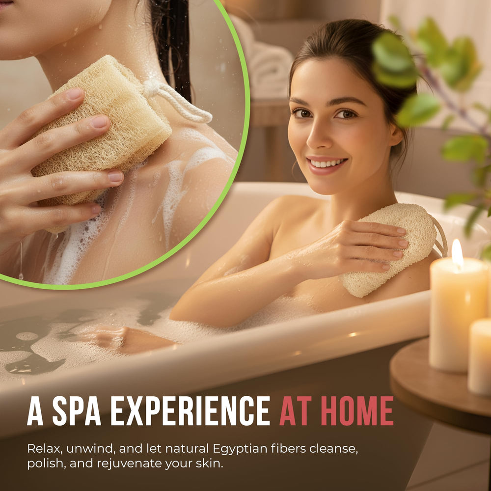 CraftsOfEgypt luffa se expande en agua y mantiene la espuma para mejor limpieza.