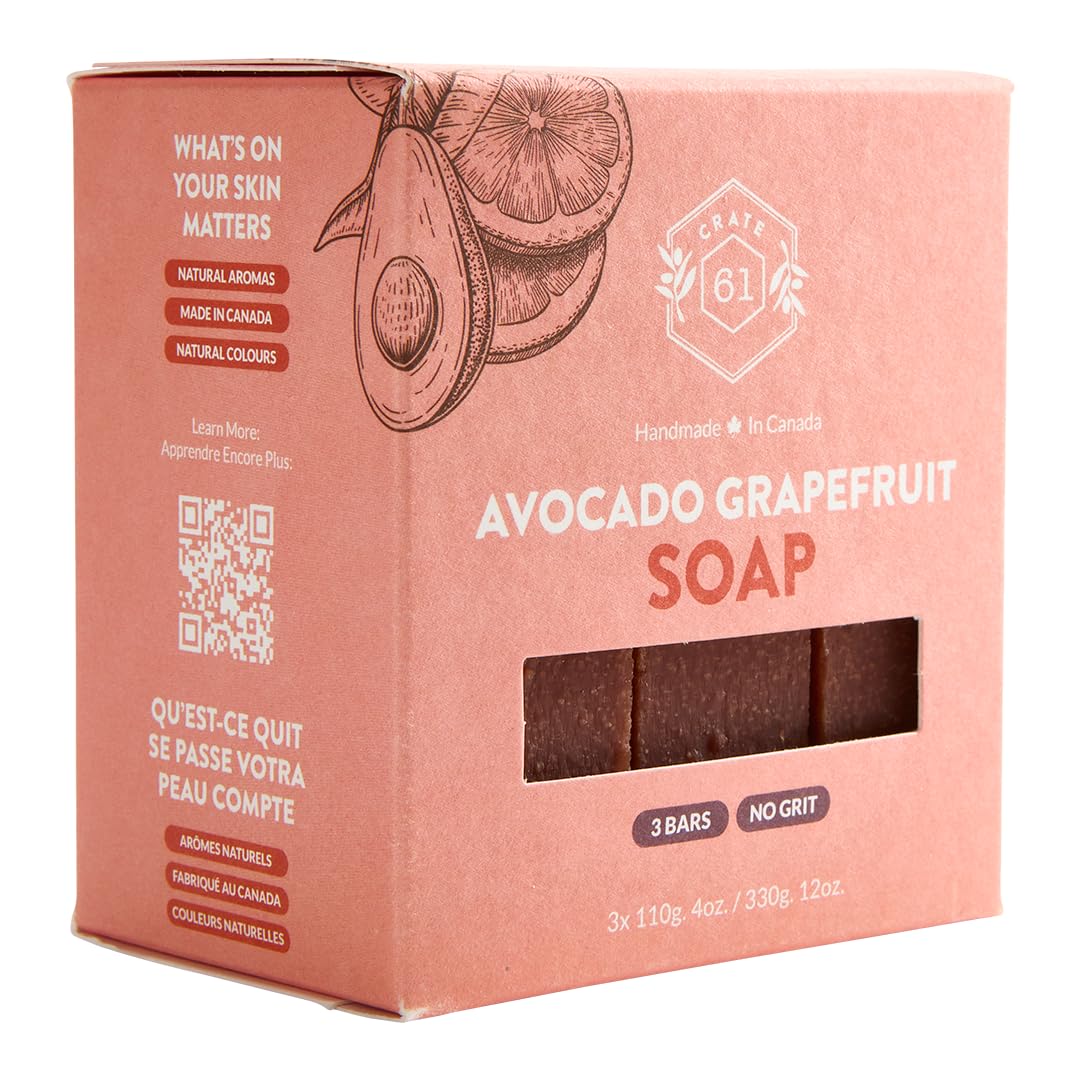 Crate 61 Organics jabón con aceites de oliva y coco para hidratación diaria.