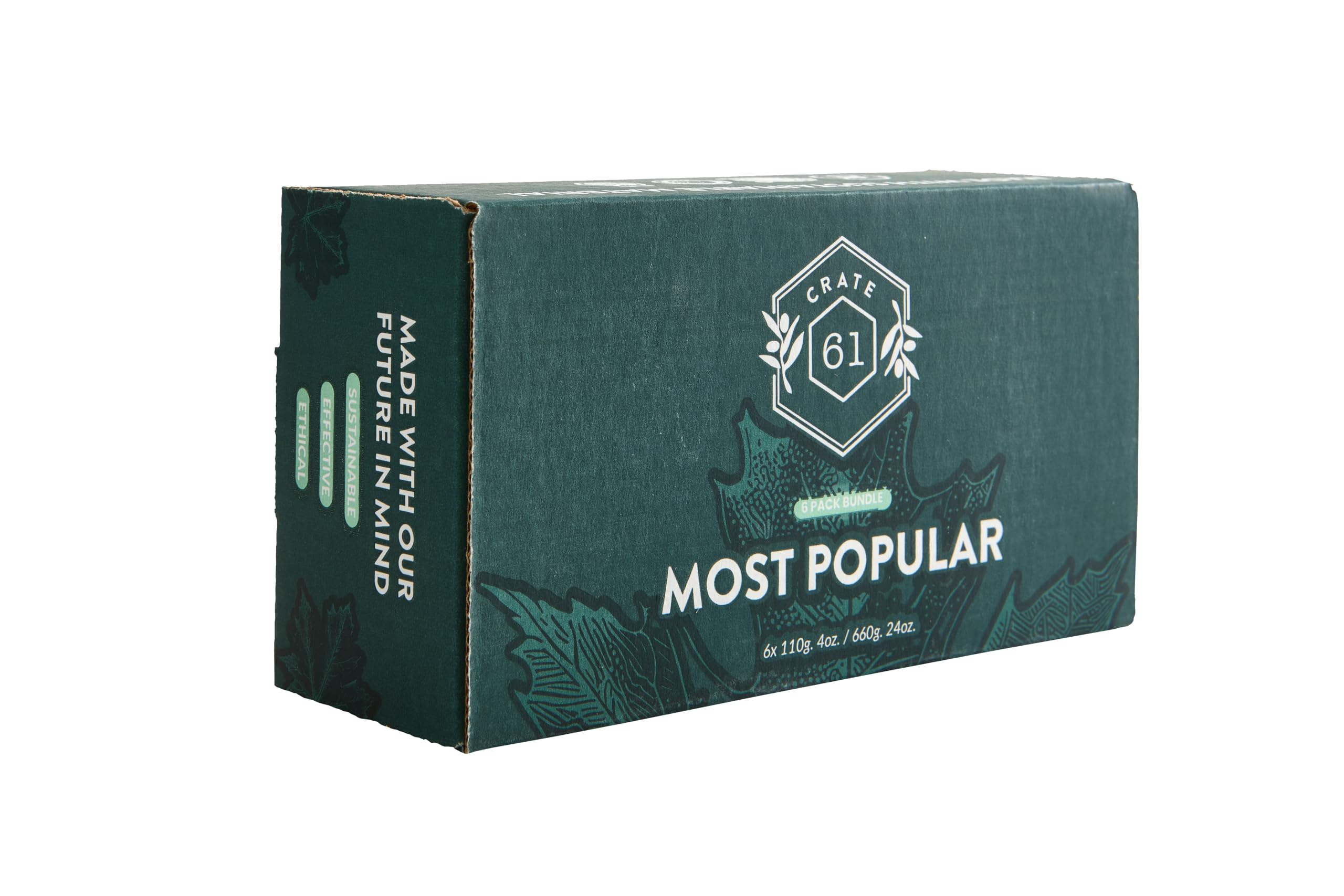 Crate 61 Organics barra jabón ingredientes vegetales, limpieza suave sin químicos agresivos