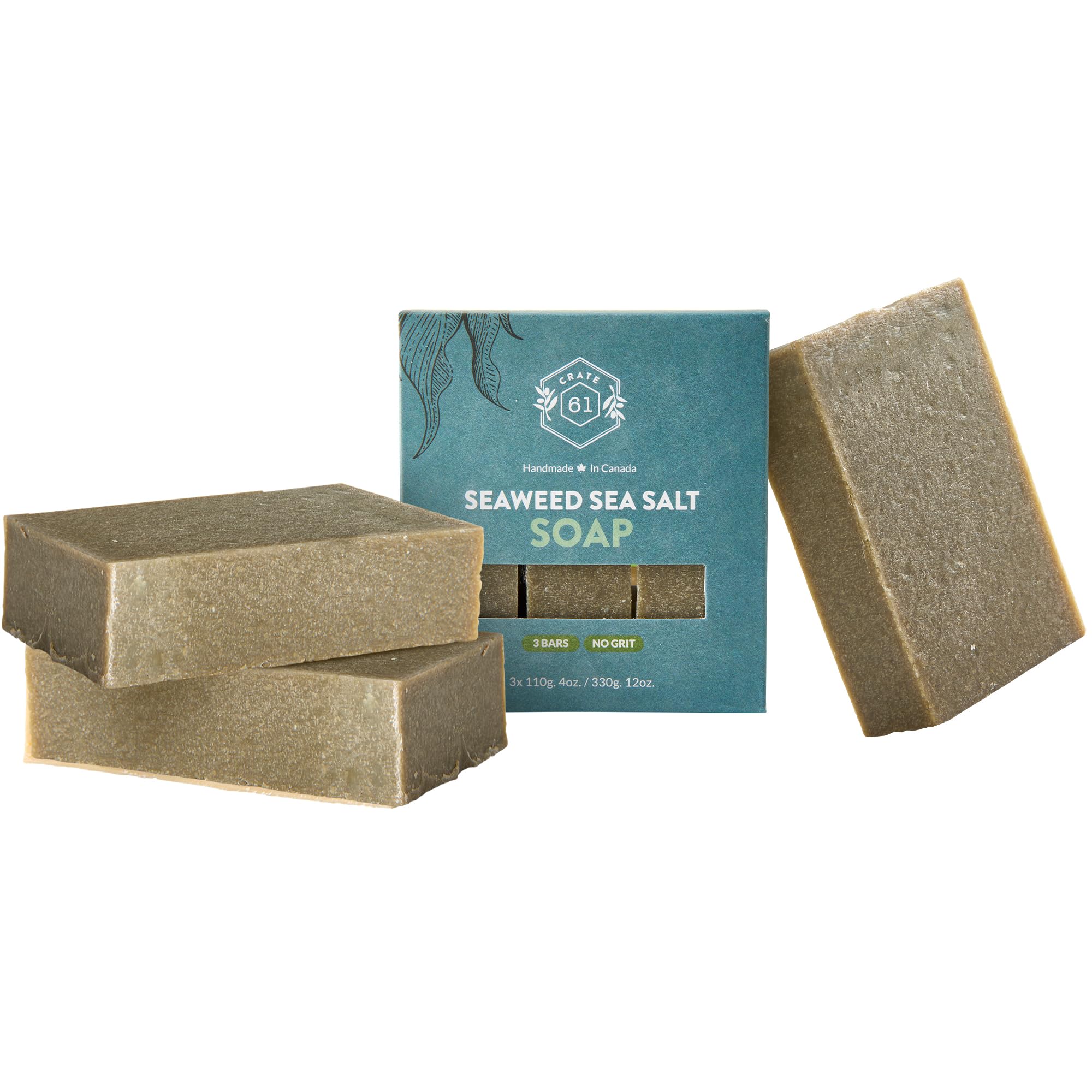 Crate 61 Organics barra jabón natural para rostro y cuerpo, suave y nutritiva.