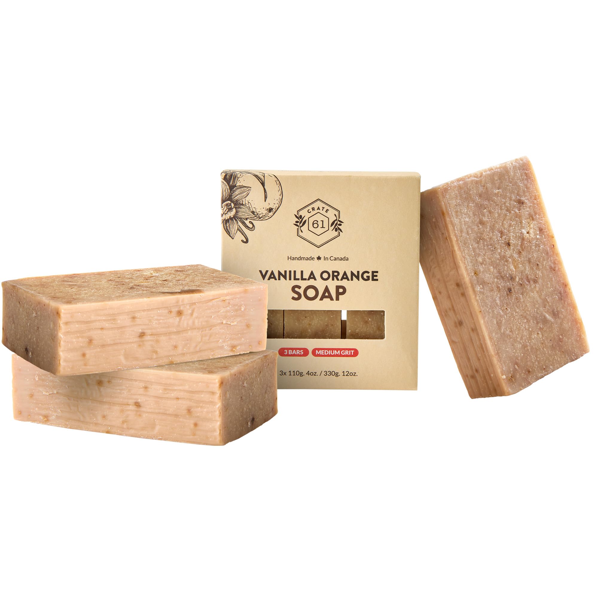 Crate 61 Organics barra jabón proceso frío, limpia suavemente la piel.